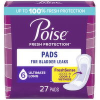 Poise Fresh Protection Pads, Ultimate, Long, 27 Each