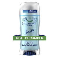 Secret Aluminum Free Aluminum Free Deodorant for Women, Cucumber, 2.4 oz, 2.4 Ounce