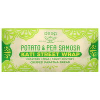 Deep Indian Kitchen Kati Street Wrap, Potato & Pea Samosa, Medium Spice, 5 Ounce