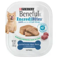 Purina Beneful Dog Food, Porterhouse Steak Flavor in Savory Gravy, IncrediBites, 3.5 Ounce