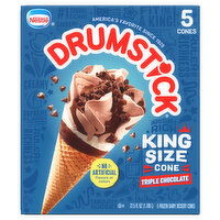 Drumstick Drumstick Triple Chocolate King Size Sundae Cones, 5 Count, 5 Each