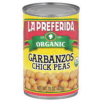 La Preferida Organic Garbanzos Chick Peas, 15 Ounce