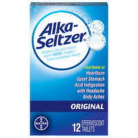 Alka-Seltzer Antacid/Analgesic, Original, Effervescent Tablets, 12 Each