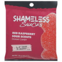 Shameless Snacks Gummy Candy, Red Raspberry Sour Scouts, 1.8 Ounce