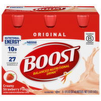 Boost Balanced Nutritional Drink, Creamy Strawberry Flavor, Original, 6 Each