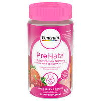 Centrum Multivitamin, Pre Natal, 50 mg, Gummies, Mixed Berry & Orange, 60 Each