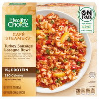 Healthy Choice Cafe Steamers Lasagna Bowl, Turkey Sausage, 10 Ounce