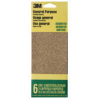 3M Sanding Sheets, General Purpose, Assorted, 6 Each