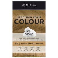 John Frieda Hair Colour, Precision Foam, Medium Natural Blonde 8N, 1 Each