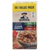 Quaker Instant Oatmeal, Flavor Variety, Value Pack, 18 Each