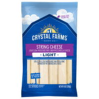 Crystal Farms String Cheese, Light, Mozzarella, Low-Moisture, Part-Skim, 12 Each