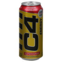 C4 Energy Drink, Performance, Zero Sugar, Strawberry Watermelon Ice, 16 Fluid ounce