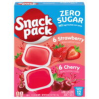 Snack Pack Zero Sugar Low Calorie Strawberry/Cherry Juicy Gels, 12 Each