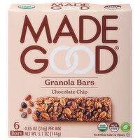 MadeGood Granola Bars, Chocolate Chip, 6 Each