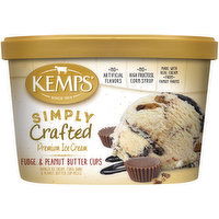 Kemps Simply Crafted Fudge & Peanut Butter Cups Ice Cream, 1.5 Quart