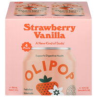 Olipop Soda, Strawberry Vanilla, 4 Each