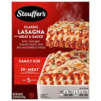 Stouffer's Lasagna, with Meat & Sauce, Classic, Family Size, 38 Ounce