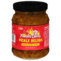 Famous Dave's Pickle Relish, Signature Sweet 'N Spicy, Medium, 10 Fluid ounce