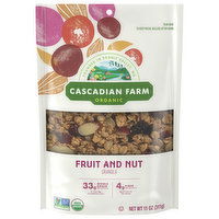 Cascadian Farm Organic Granola, Fruit and Nut, 11 Ounce