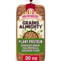 Brownberry Grains Almighty Plant Protein Whole Grain Thin Sliced Bread, 20 oz, 20 Ounce
