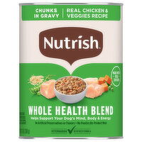 Nutrish Whole Health Blend Natural Adult Real Chicken & Veggies Recipe Food for Dogs, 13 Ounce