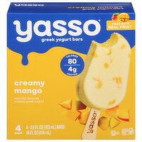 Yasso Yogurt Bars, Creamy Mango, Greek, 4 Pack, 4 Each