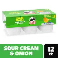 Pringles Snack Stacks Potato Crisps Chips, Sour Cream and Onion, Snack Stacks, 8.8 Ounce