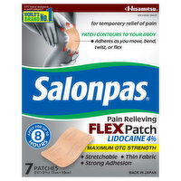 Salonpas Maximum OTC Strength Pain Relieving Flex Patch, 7 Each