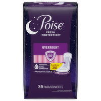 Poise Fresh Protection Pads, Overnight, Extra Coverage, 36 Each