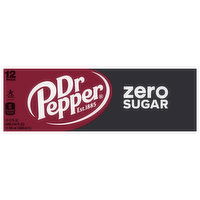 Dr Pepper Soda, Zero Sugar, 12 Pack, 12 Each