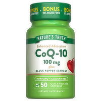 Nature's Truth CoQ-10, 100 mg, Softgels, 50 Each