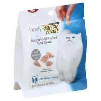 Fancy Feast Purely Cat Treats, Natural, Hand-Flaked, Tuna, Stay-Fresh Packs, 10 Each