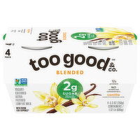 Too Good & Co. Yogurt, Low Fat, Blended, Vanilla, 4 Pack, 4 Each