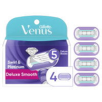 Venus Deluxe Smooth Swirl Women's Razor Blade Refills, 4 Each