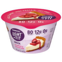 Dannon Light + Fit Fat Free Greek Strawberry Cheesecake Yogurt, 5.3 Ounce