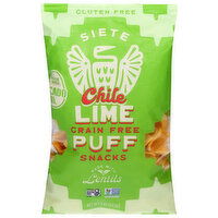 Siete Puff Snacks, Grain Free, Chile Lime, 4 Ounce