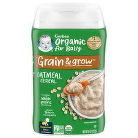 Gerber Organic for Baby Cereal, Oatmeal, Grain & Grow, Supported Sitter 1st Foods, 8 Ounce