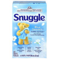 Snuggle Blue Sparkle Dryer Sheets, 80 Each
