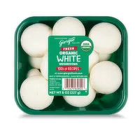 Giorgio Organic White Mushrooms, 8 Ounce