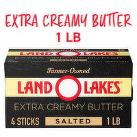 Land O Lakes Salted Extra Creamy Butter, European Style, 1 Pound