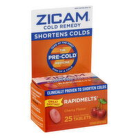 Zicam Rapidmelts Cold Remedy, Quick Dissolve Tablets, Cherry Flavor, 25 Each