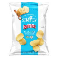 Ruffles Simply Potato Chips, Reduced Fat, Sea Salted, 8 Ounce