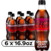 Coca-Cola Zero Sugar Cherry , Cherry Flavored Coca-Cola Diet Soda Soft Drink, 6 Each