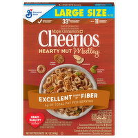 Cheerios Cereal, Maple Cinnamon, Hearty Nut Medley, Large Size, 14.7 Ounce