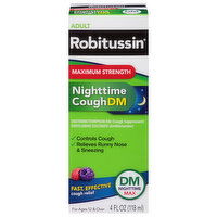 Robitussin Nighttime Cough DM, Maximum Strength, Adult, 4 Fluid ounce