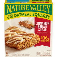 Nature Valley Oatmeal Squares, Soft Baked, Cinnamon Brown Sugar, 6 Each