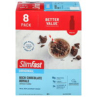 SlimFast Original Meal Replacement Shake, Rich Chocolate Royale, 8 Each