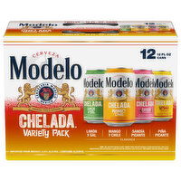 Modelo Chelada Limon Y Sal/Mango Y Chile/Sandia Picante/Pina Picante Beer Variety Pack, 12 Each