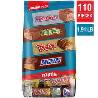 Mixed SNICKERS, TWIX, MILKY WAY & 3 MUSKETEERS Minis Chocolate Candy Bars Variety Jumbo Pack, 30.63 Oz Bulk Bag , 30.63 Ounce