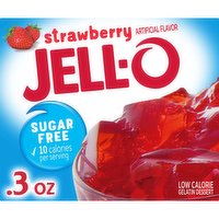 Jell-O Strawberry Sugar Free Gelatin Dessert Mix, 0.3 Ounce